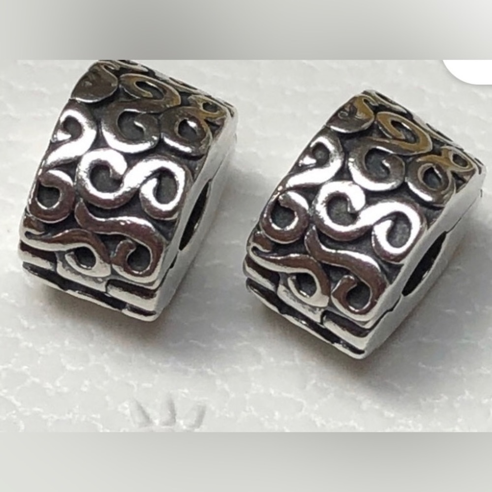 2 Authentic Pandora Sterling Silver S Clips